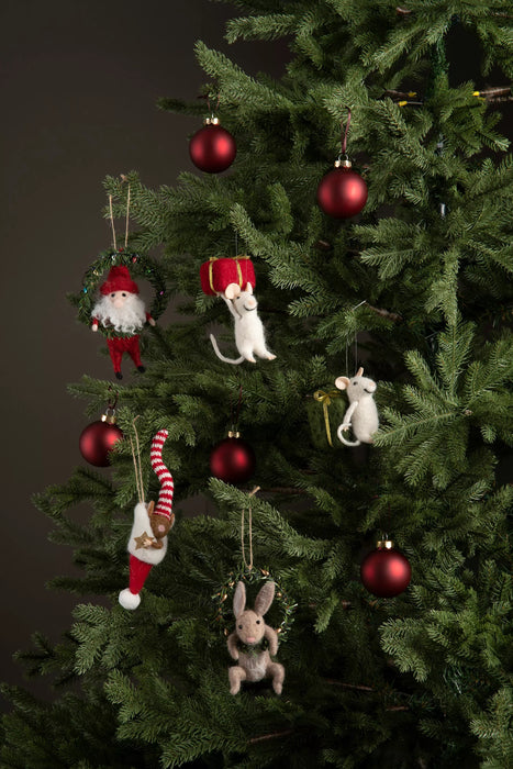Väsyneet hiiret huovutettu kaksi erilaista-Joulu-A Lot Decoration-Lahja ja sisustus Pussukka