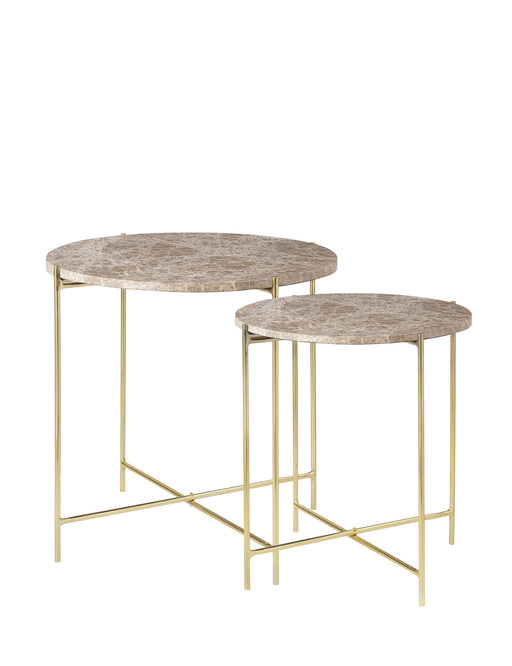 Marmoripöytä Freja beige kaksi kokoa-Coffee Tables-Cozy Living-Lahja ja sisustus Pussukka